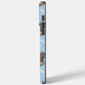 Katten in doos en melkdruppels op blauw Case-Mate iPhone case (Achterkant / Links)