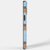 Katten in doos en melkdruppels op blauw Case-Mate iPhone case (Achterkant / Rechts)