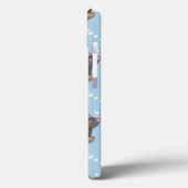 Katten in doos en melkdruppels op blauw Case-Mate iPhone case (Achterkant / Links)
