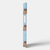 Katten in doos en melkdruppels op blauw Case-Mate iPhone case (Achterkant / Rechts)