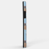Katten in doos en melkdruppels op blauw Case-Mate iPhone case (Achterkant/rechts)
