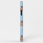 Katten in doos en melkdruppels op blauw Case-Mate iPhone case (Achterkant/rechts)