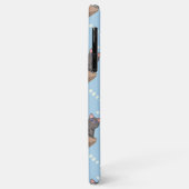 Katten in doos en melkdruppels op blauw Case-Mate iPhone case (Achterkant/links)