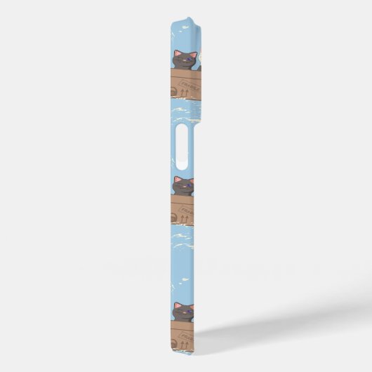 Katten in doos en melkdruppels op blauw Case-Mate iPhone case (Achterkant / Rechts)