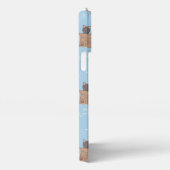 Katten in doos en melkdruppels op blauw iPhone hoesje (Rechterkant)