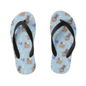 Katten in doos en melkdruppels op blauw kinder teenslippers (Voetbed)