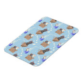 Katten in doos en melkdruppels op blauw magneet (Linkerzijde)