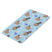 Katten in doos en melkdruppels op blauw magneet (Linkerzijde)