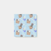 Katten in doos en melkdruppels op blauw post-it® notes (Voorkant)