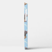 Katten in doos en melkdruppels op blauwe ondergron Case-Mate iPhone case (Achterkant / Links)