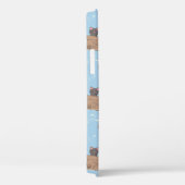Katten in doos en melkdruppels op blauwe ondergron Case-Mate iPhone case (Achterkant / Rechts)
