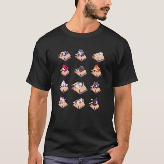 Katten in dozen t-shirt (Voorkant)