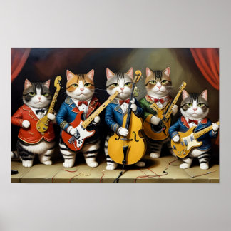 Katten in een band poster