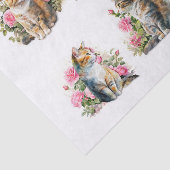  katten in een bed van roze rozen tissuepapier (Detail)