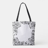 Katten in een boom-liefde Zwarte witwoordtekst in  Tote Bag (Achterkant)