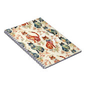 Katten in een Chinees Waterverf patroon Notitieboek (Rechterzijde)