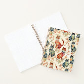 Katten in een Chinees Waterverf Pattern Journal Notitieboek (Binnen)