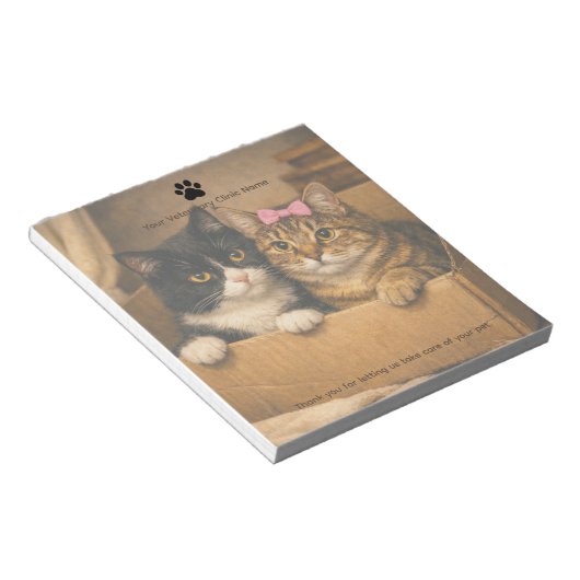Katten in een Doos Aangepaste Dierenkliniek Notiti Notitieblok (Schuin)