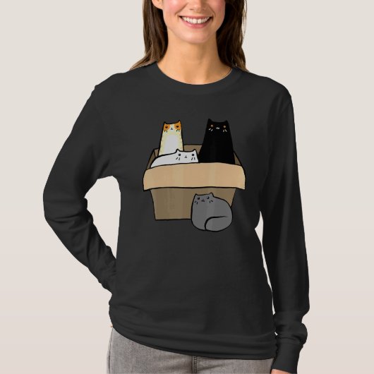 Katten in een doos t-shirt (Voorkant)