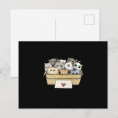Katten in een doosje kat op dag aankondigingskaart (Voorkant / Achterkant)
