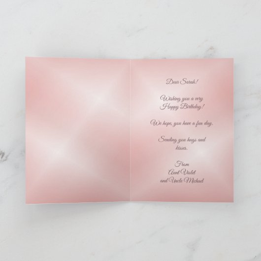 Katten in een kersenbloesemboom Meisjes Verjaardag Kaart (Binnen)