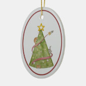 Katten in een kerstboomornament keramisch ornament (Links)