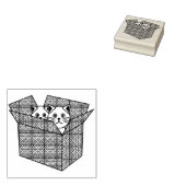 katten in een kunstzegel rubberstempel (Gestempeld)