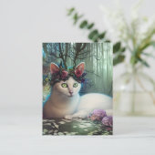 Katten in een Magical Forest AI Generated Art Briefkaart (Staand voorkant)