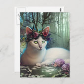 Katten in een Magical Forest AI Generated Art Briefkaart (Voorkant / Achterkant)