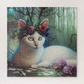 Katten in een Magical Forest AI Generated Art Legpuzzel (Verticaal)
