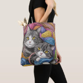 Katten in een mand tote bag (Dichtbij)