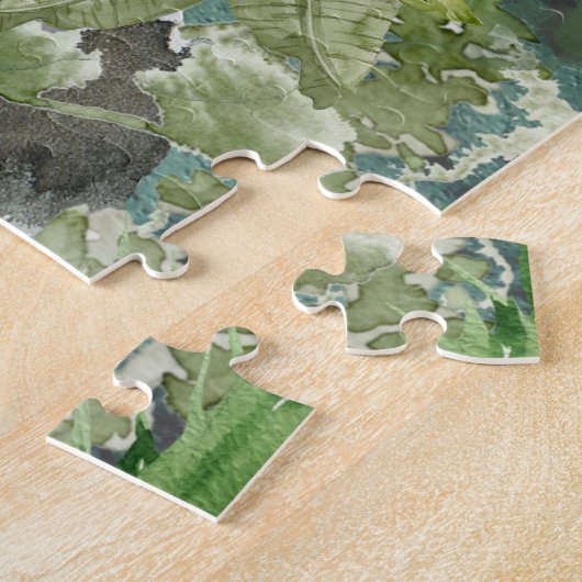 Katten in een oerwoud puzzel legpuzzel (Zijkant)