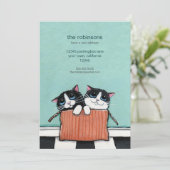 Katten in een verpakkingsdoos | Nieuwe kennisgevin Aankondiging (Staand voorkant)