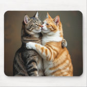 Katten in een vriendelijke hug muismat (Voorkant)