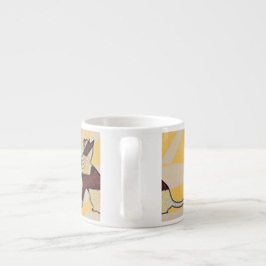 Katten in Egyptische stijl, keramische cappuccino- Espresso Kop (Achterkant)