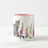 Katten in Foxglove Tweekleurige Koffiemok (Center)