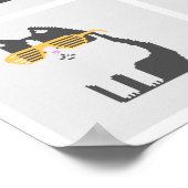 Katten in glazen vierkant Pixelkunst Poster (Hoek)