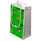 Katten in Grass Gift Bag Klein Cadeauzakje (Achterkant Gekanteld)