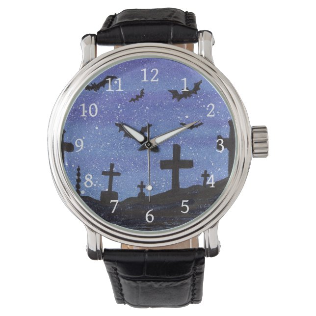 Katten in Graveyard Watch Horloge (Voorkant)