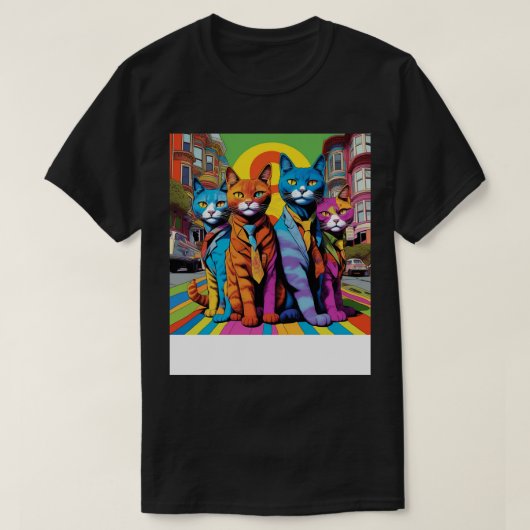 Katten in Haight Ashbury, San Francisco tijdens de T-shirt (Design voorkant)