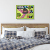 Katten in het binnenste plein van de klukkoppen canvas afdruk (Insitu (Slaapkamer))