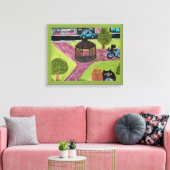 Katten in het binnenste plein van de klukkoppen canvas afdruk (Insitu (Woonkamer))