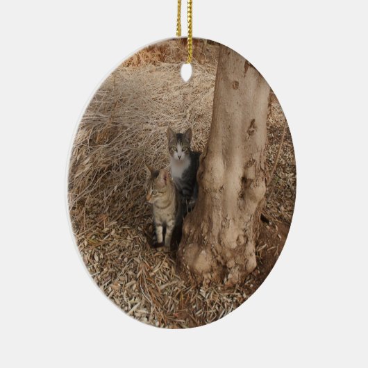 KATTEN IN HET BOS KERAMISCH ORNAMENT (Rechts)