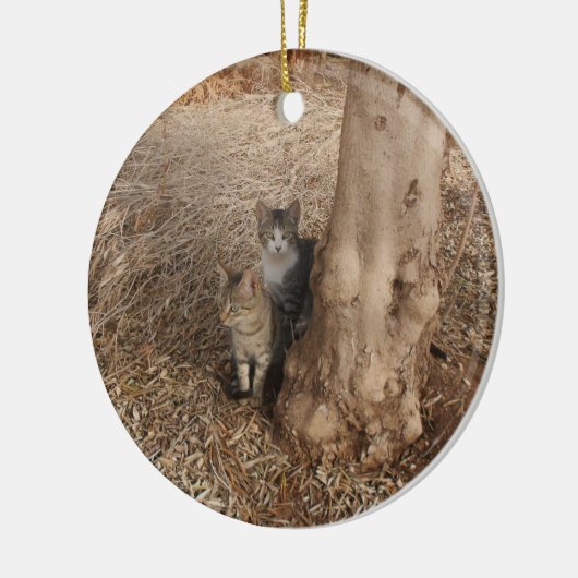 KATTEN IN HET BOS KERAMISCH ORNAMENT (Links)