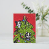 Katten in het Briefkaart van de kerstboom (Staand voorkant)