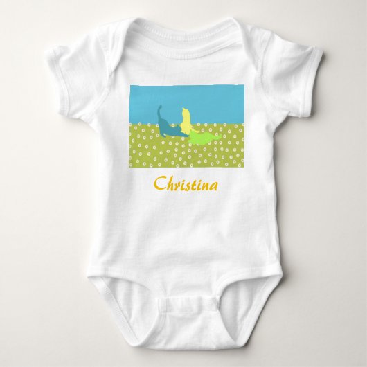 Katten in het gras Baby bodysuit (Voorkant)