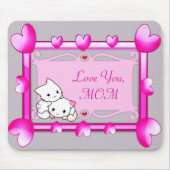 Katten in het Lijst van de harten - Moederdag Cade Muismat (Voorkant)