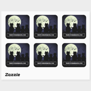 Katten in het maanlicht. vierkante sticker