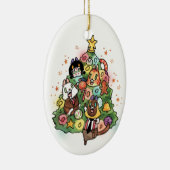 Katten in het ornament kerstbomen (Rechts)