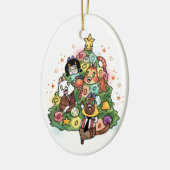 Katten in het ornament kerstbomen (Links)
